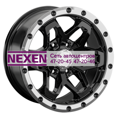 LS 9x17/6x139,7 ET15 D106,1 1350 BKL (конус, Колпак+лого)