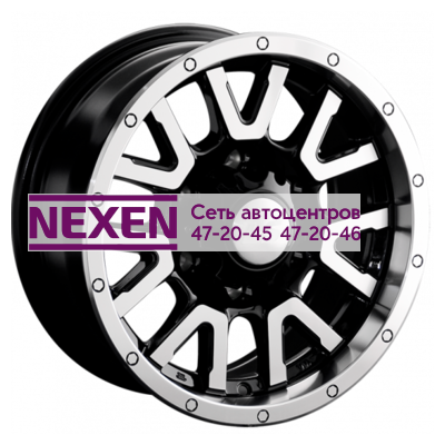 LS 7x15/6x139,7 ET10 D106,1 1288 BKF (конус, Колпак+лого)